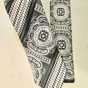 Classic Black and White Paisley Tie
